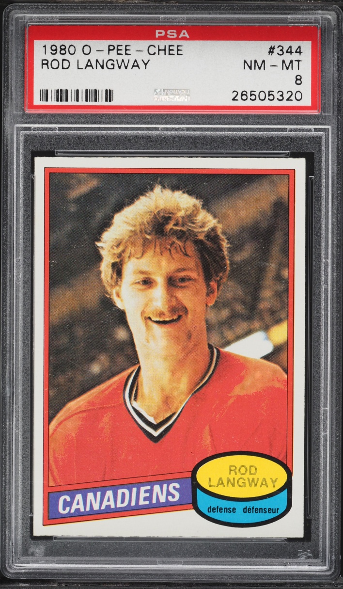 1980 O-Pee-Chee Hockey Rod Langway ROOKIE #344 PSA 8 NM-MT