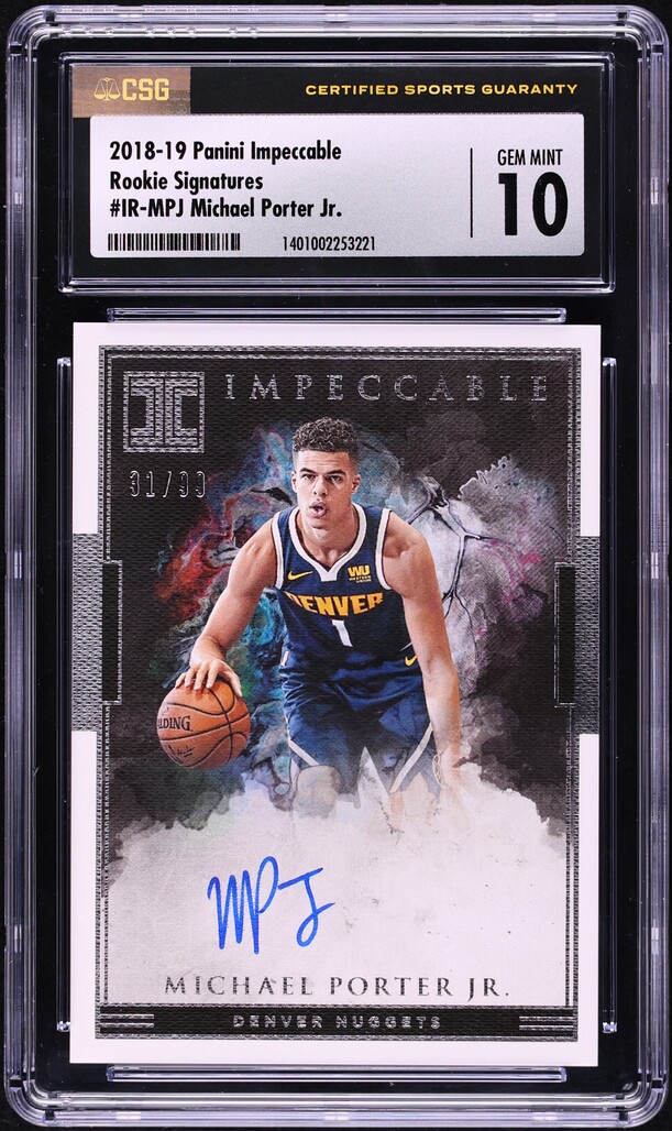 Michael Porter Jr. 2018 Impeccable #124 Base /99 Price Guide