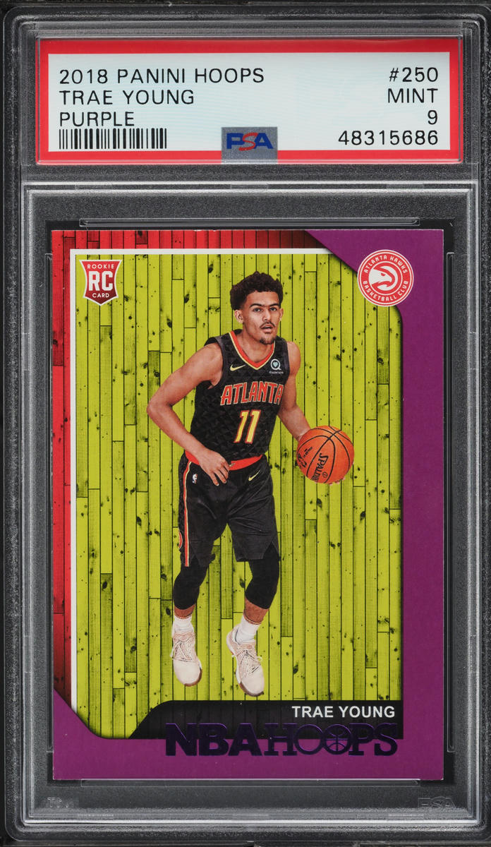 2018 Hoops Purple Trae Young ROOKIE #250 PSA 9 MINT