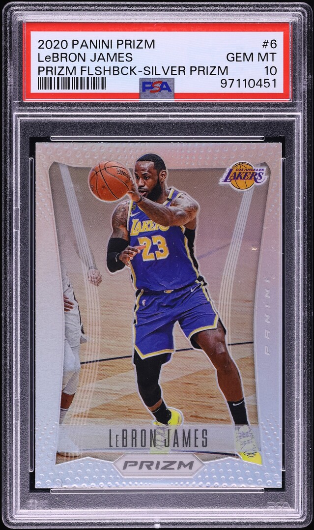 2020 Panini Prizm Flashback Silver LeBron James #6 PSA 10 GEM MINT