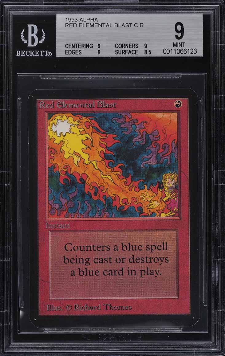 1993 Magic The Gathering MTG Alpha Red Elemental Blast C R BGS 9 MINT