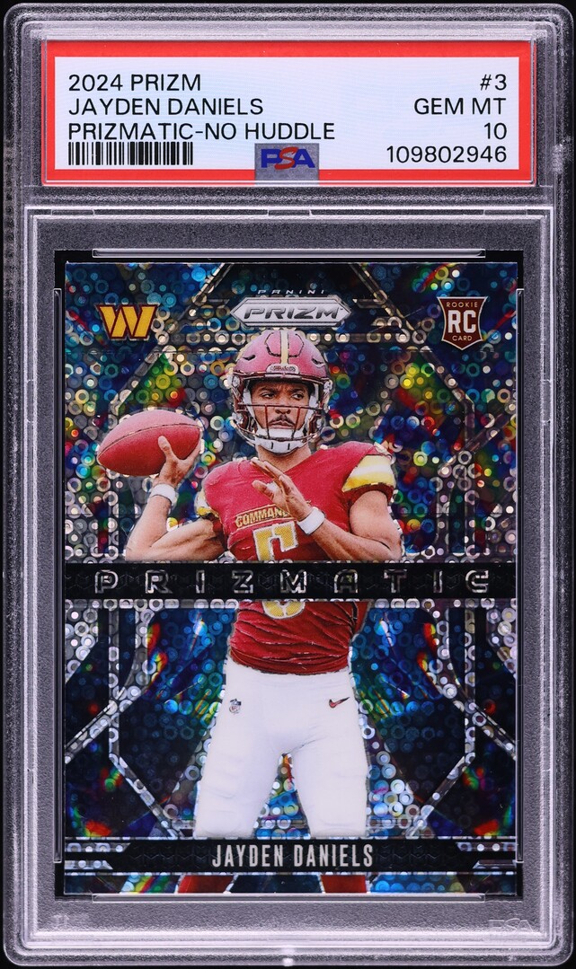 2024 Panini Prizm Prizmatic No Huddle Jayden Daniels ROOKIE #3 PSA 10 GEM MINT