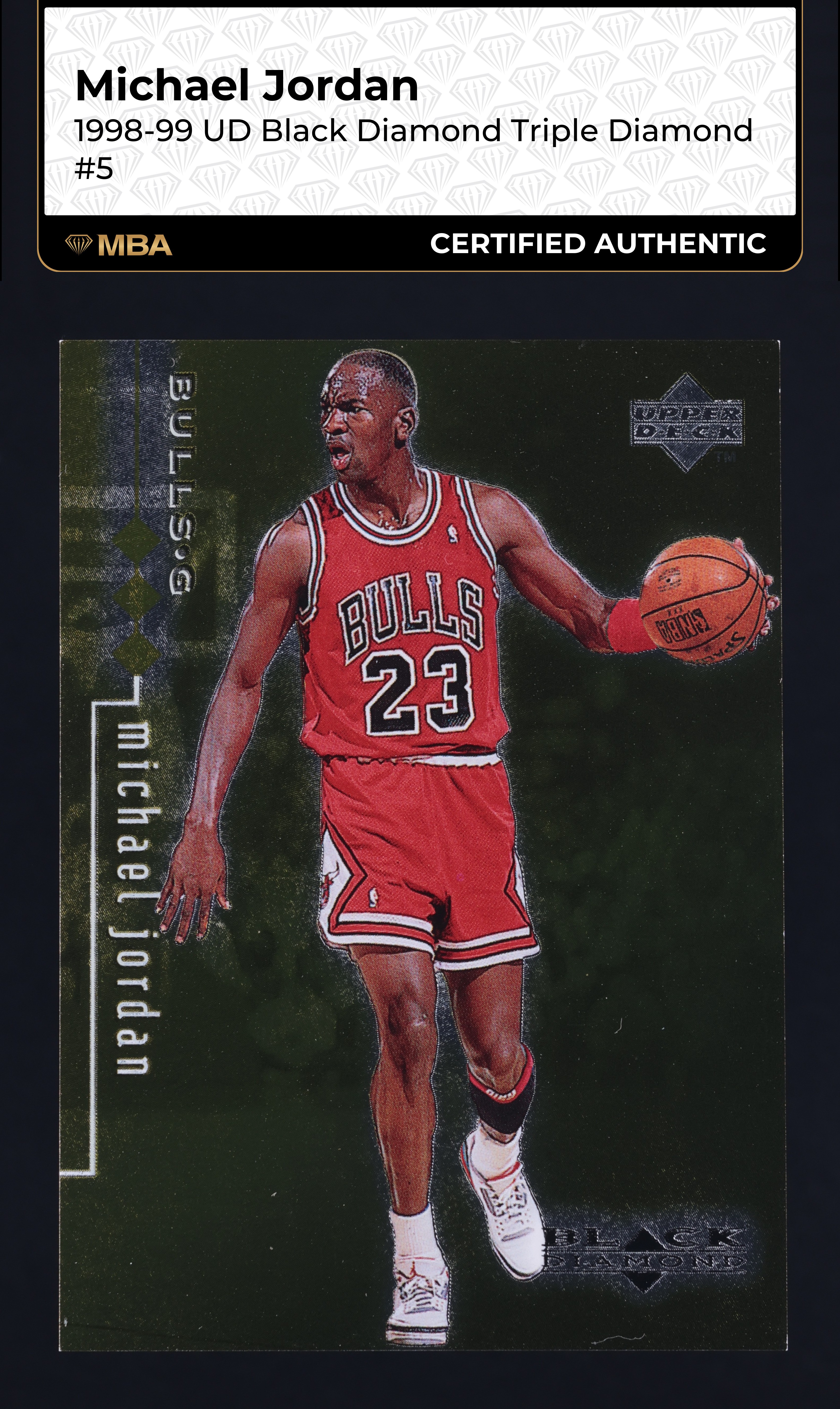 1998 Black Diamond Triple Michael Jordan /1500 #5 MBA AUTH