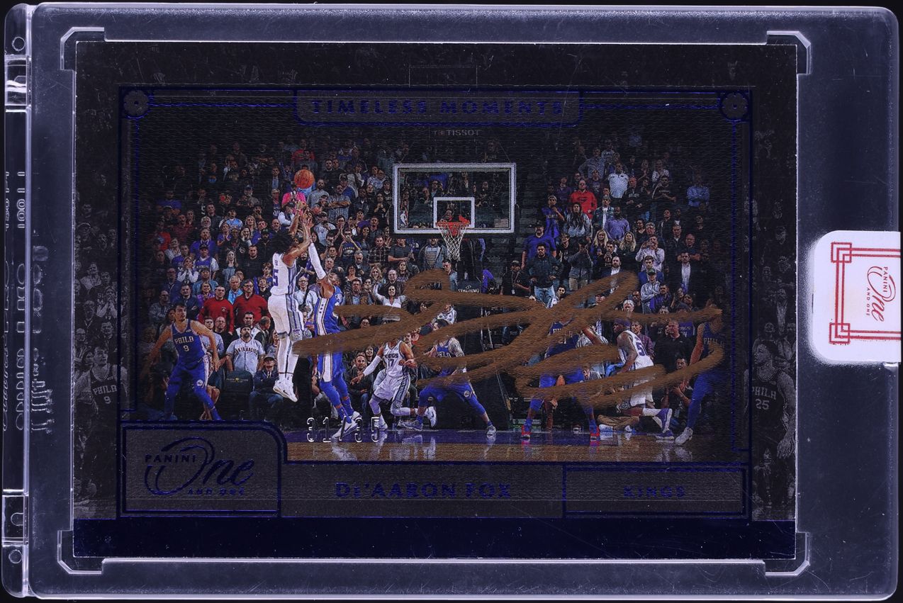 2020 Panini One And One Timeless Moments Blue De'Aaron Fox AUTO /35 #TML-DAF