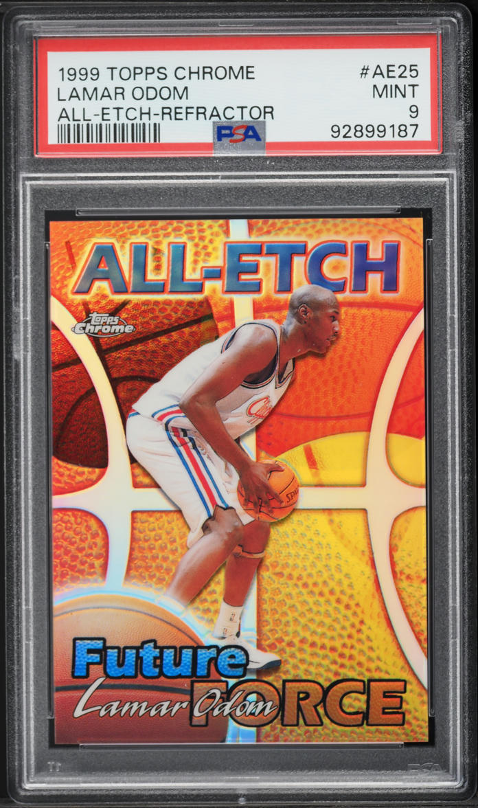 1999 Topps Chrome All-Etch Refractor Lamar Odom ROOKIE #AE25 PSA 9 MINT
