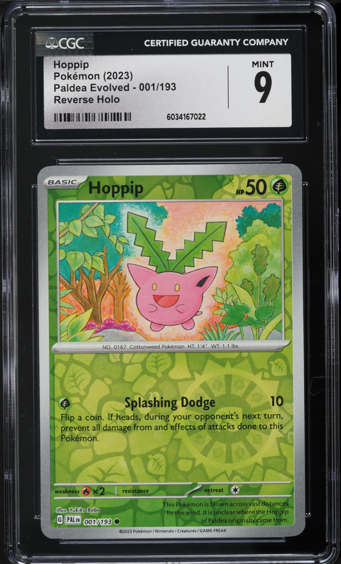 2023 Pokemon Scarlet & Violet Paldea Evolved Reverse Holo Hoppip #1 CGC 9 MINT