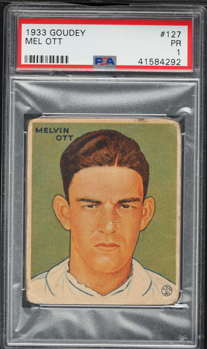1933 Goudey Mel Ott #127 PSA 1 PR
