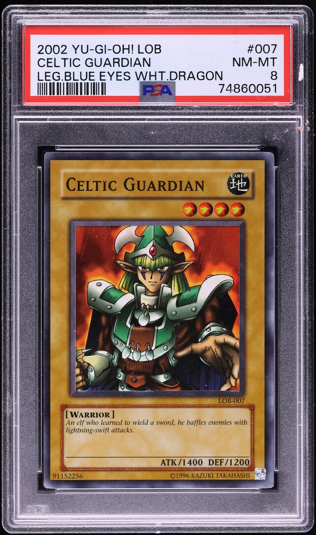 2002 Yu-Gi-Oh! Legend Of Blue Eyes Celtic Guardian #LOB-007 PSA 8 NM-MT