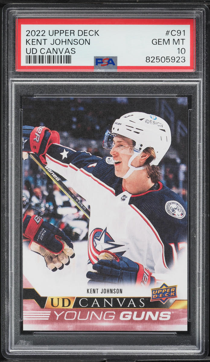 2022 Upper Deck Canvas Young Guns Kent Johnson ROOKIE #C91 PSA 10 GEM MINT