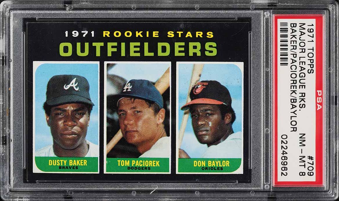 1971 Topps Dusty Baker & Don Baylor SP ROOKIE #709 PSA 8 NM-MT