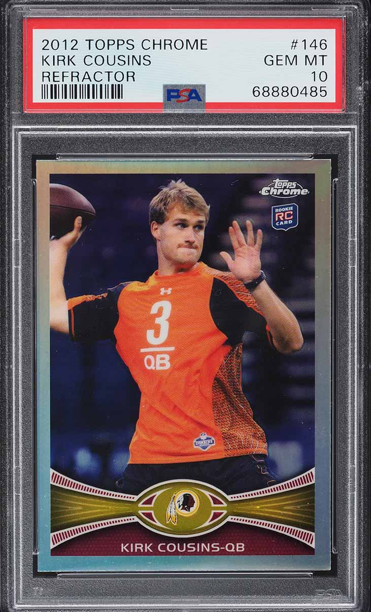 2012 Topps Chrome Refractor Kirk Cousins ROOKIE #146 PSA 10 GEM MINT