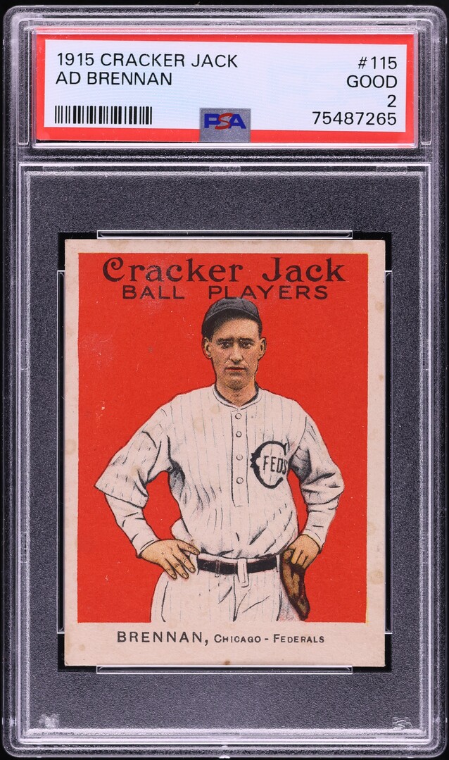 1915 Cracker Jack Ad Brennan #115 PSA 2 GD