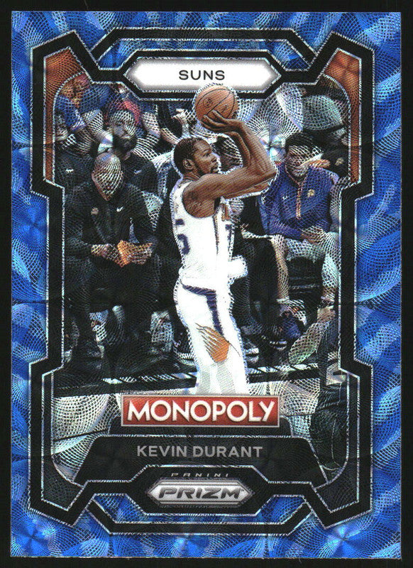2023-24 Panini Prizm Monopoly Tiger Stripe Boardwalk Blue #70 Kevin Durant