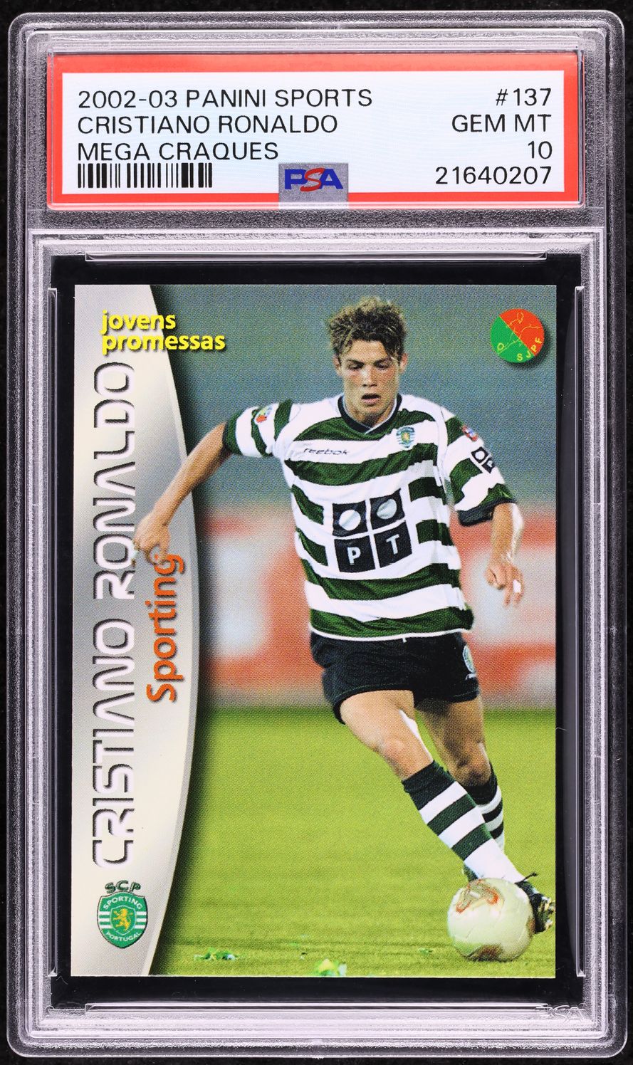 2002 Panini Sports Mega Craques Cristiano Ronaldo ROOKIE #137 PSA 10 GEM MINT
