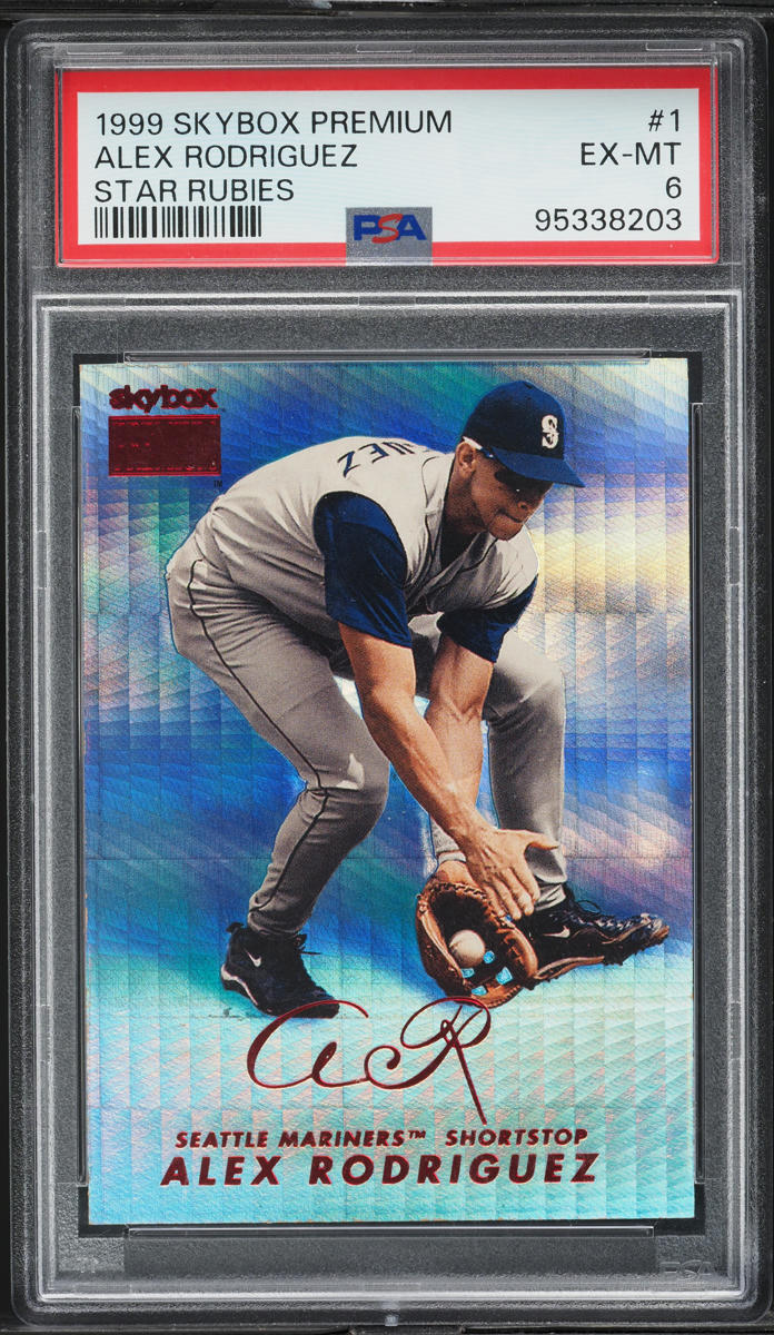 1999 Skybox Premium Star Rubies Alex Rodriguez /50 #1 PSA 6 EXMT