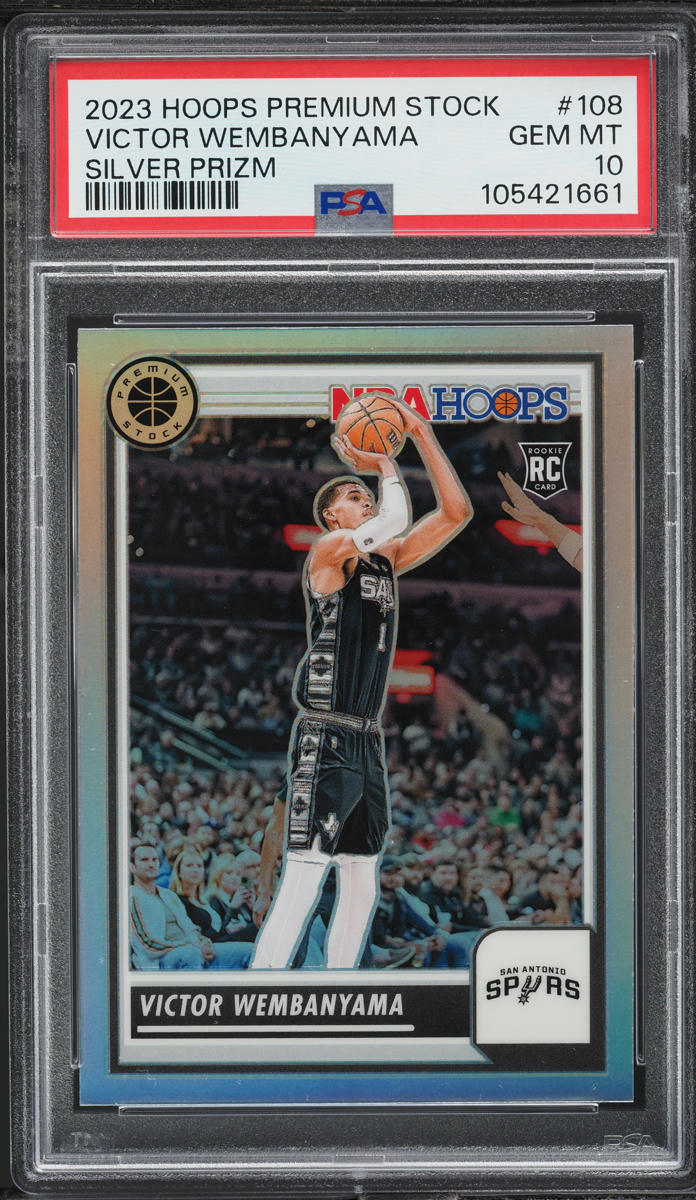 2023 Panini Hoops Premium Stock Silver Prizm Victor Wembanyama #108 PSA 10 GEM
