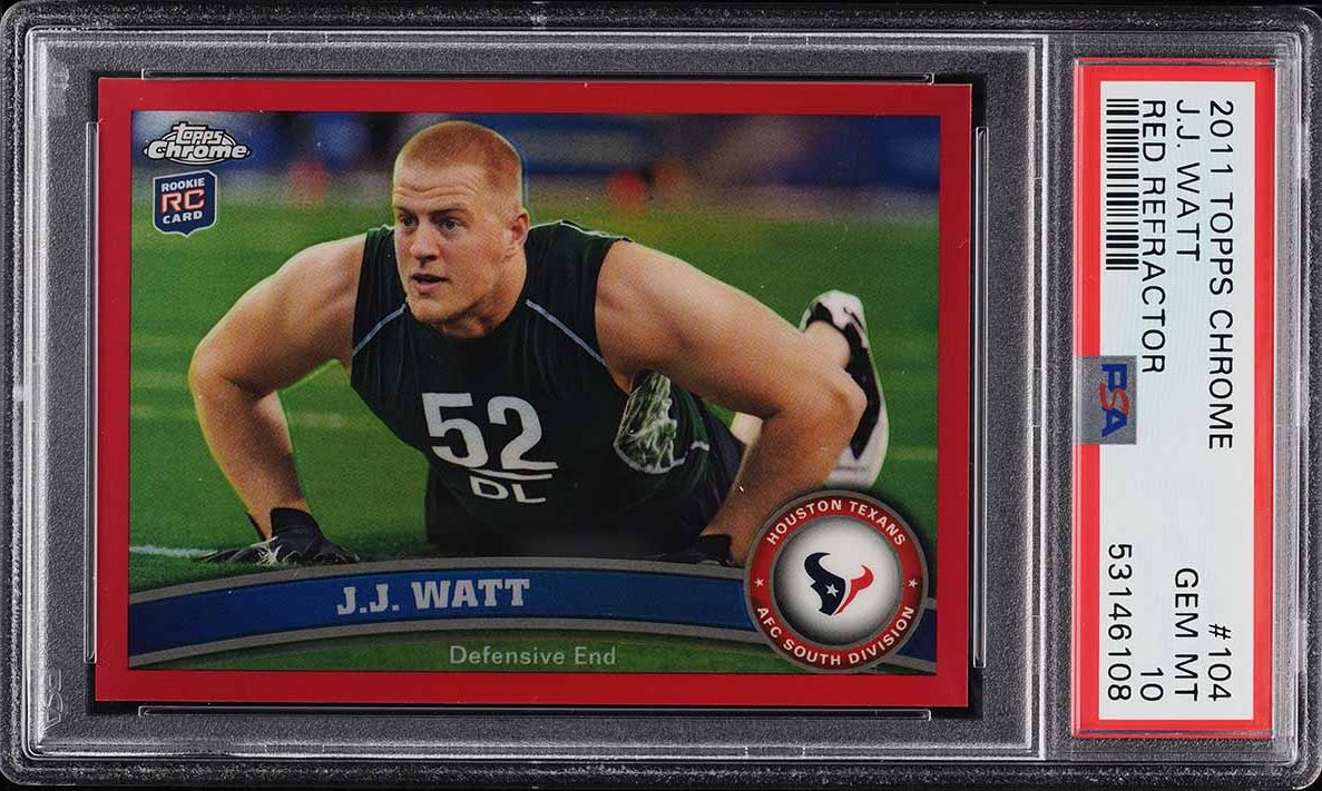 2011 Topps Chrome Red Refractor J.J. Watt ROOKIE /25 #104 PSA 10 GEM MINT