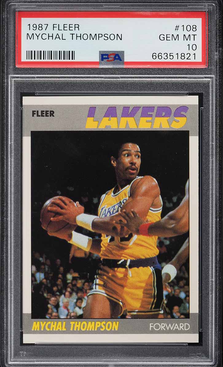 1987 Fleer Basketball Mychal Thompson #108 PSA 10 GEM MINT