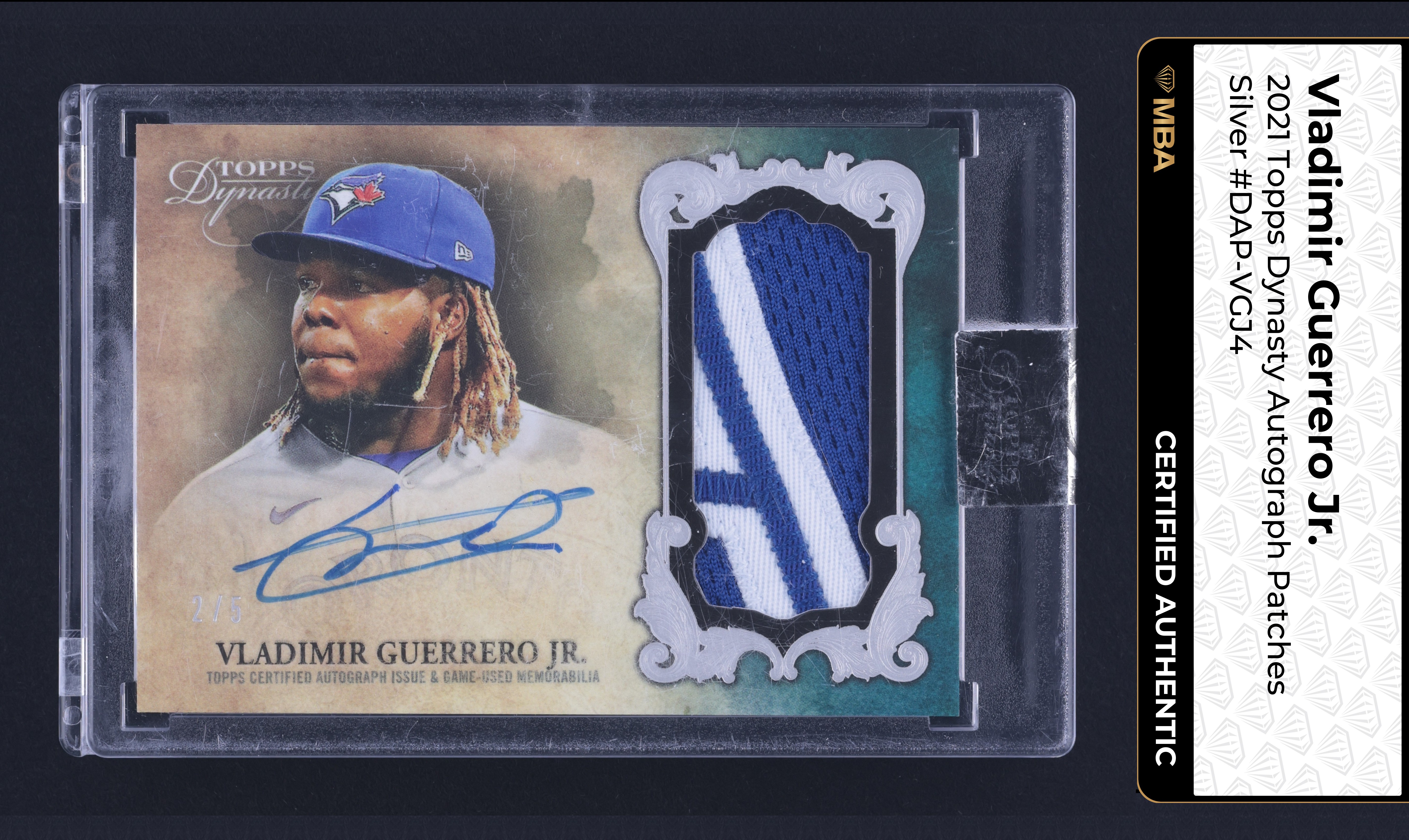 2021 Topps Dynasty Silver Vladimir Guerrero Jr. PATCH AUTO /5 #DAP-VGJ4 MBA AUTH