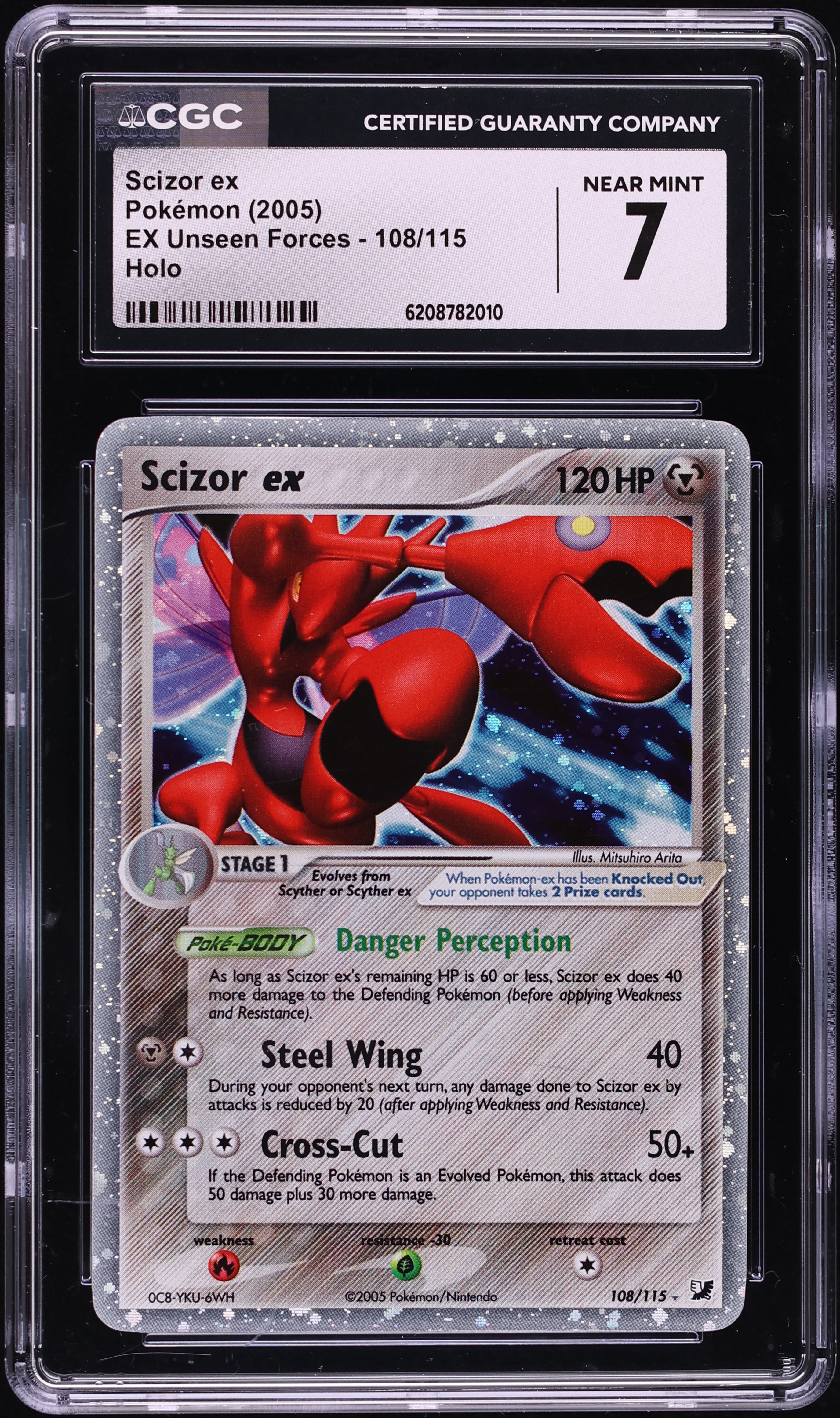 2005 Pokemon EX Unseen Forces Holo Scizor EX #108 CGC 7 NRMT