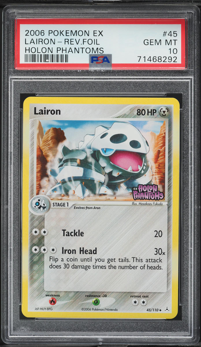 2006 Pokemon EX Holon Phantoms Reverse Holo Lairon #45 PSA 10 GEM MINT