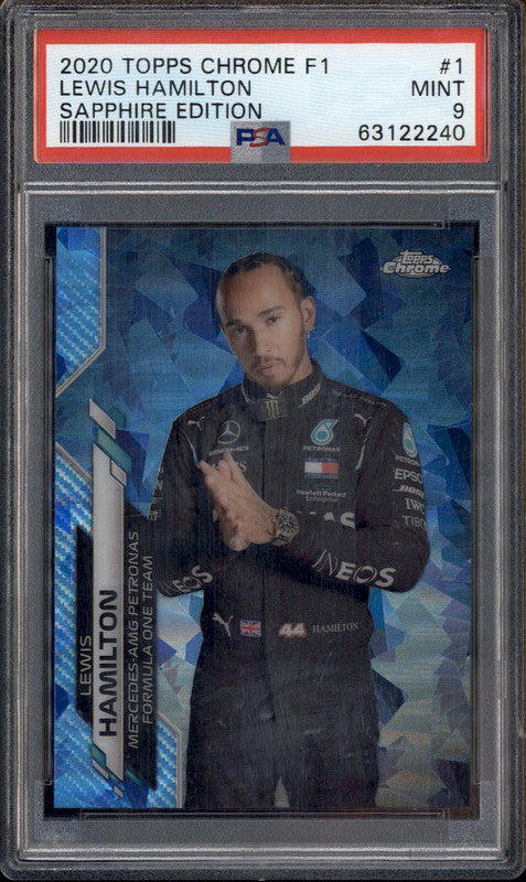 2020 Topps Chrome Sapphire Formula 1 #1a Lewis Hamilton PSA 9