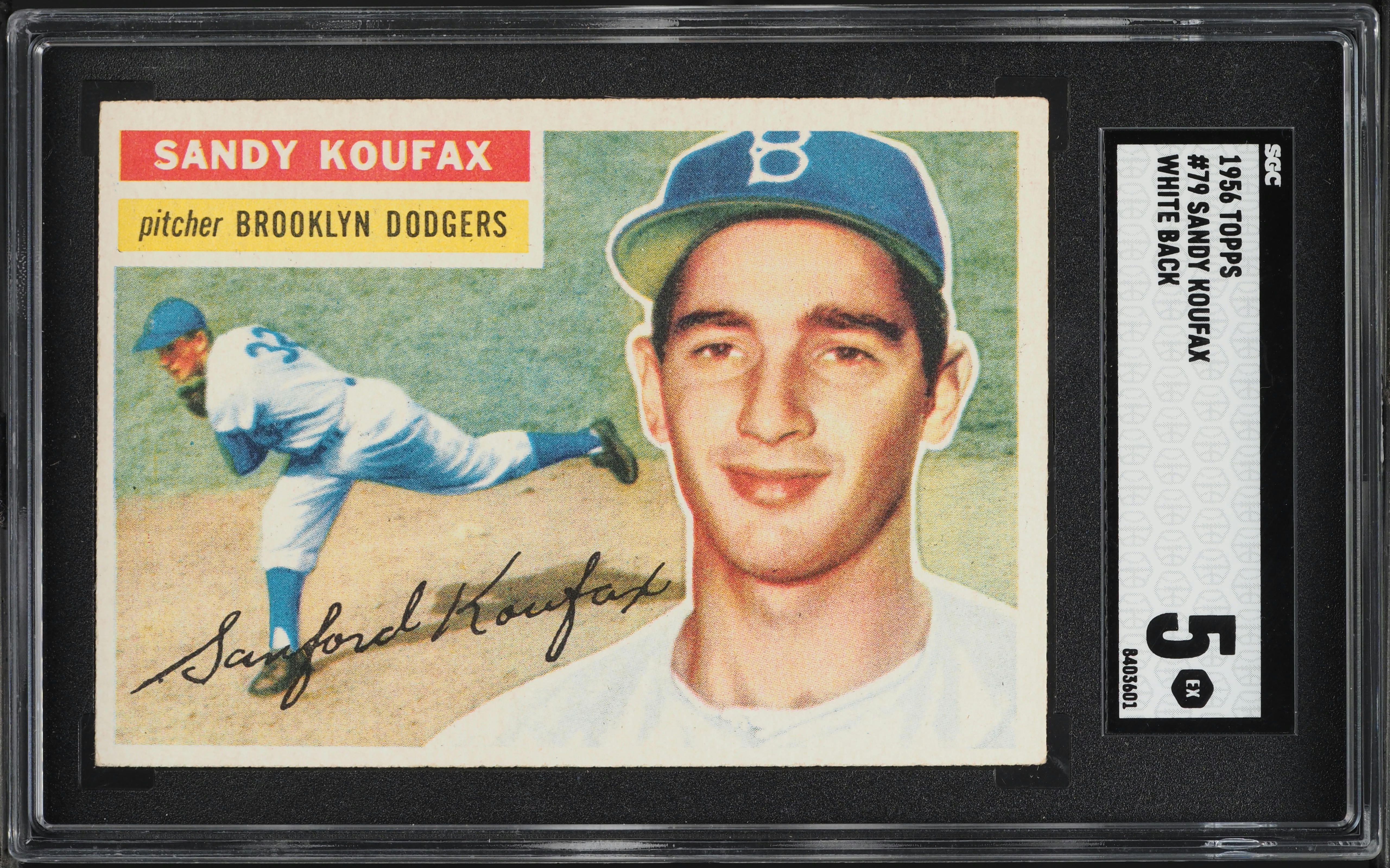 1956 Topps Sandy Koufax WHITE BACK #79 SGC 5 EX