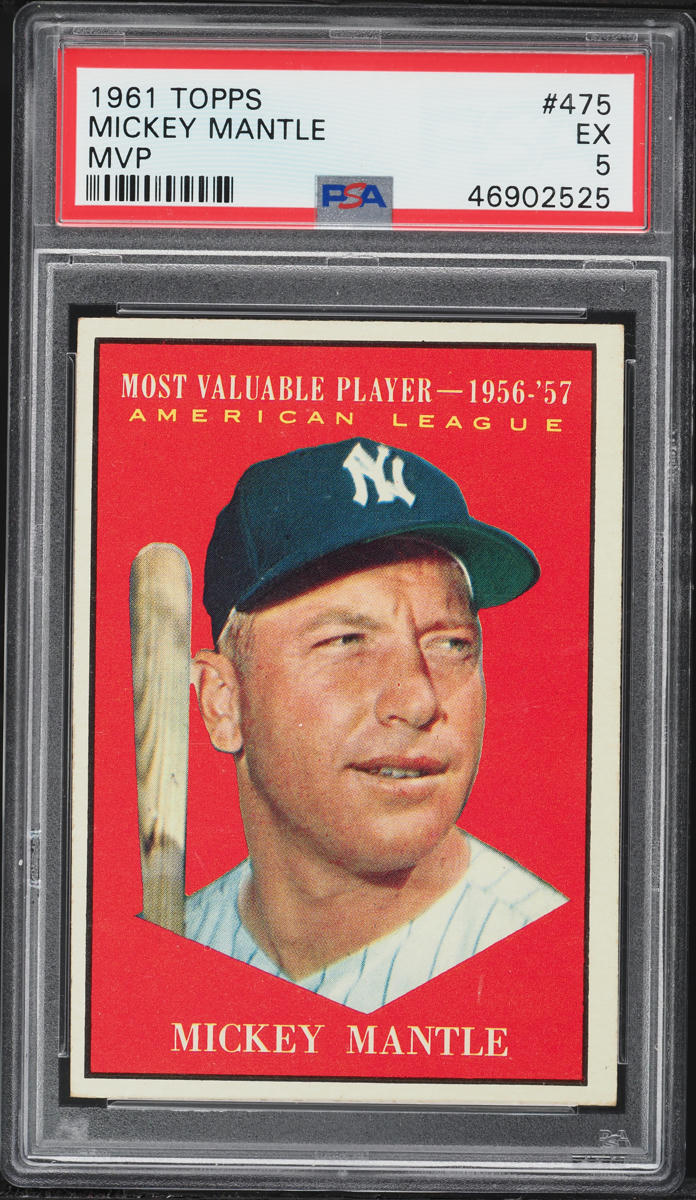 1961 Topps MVP Mickey Mantle #475 PSA 5 EX