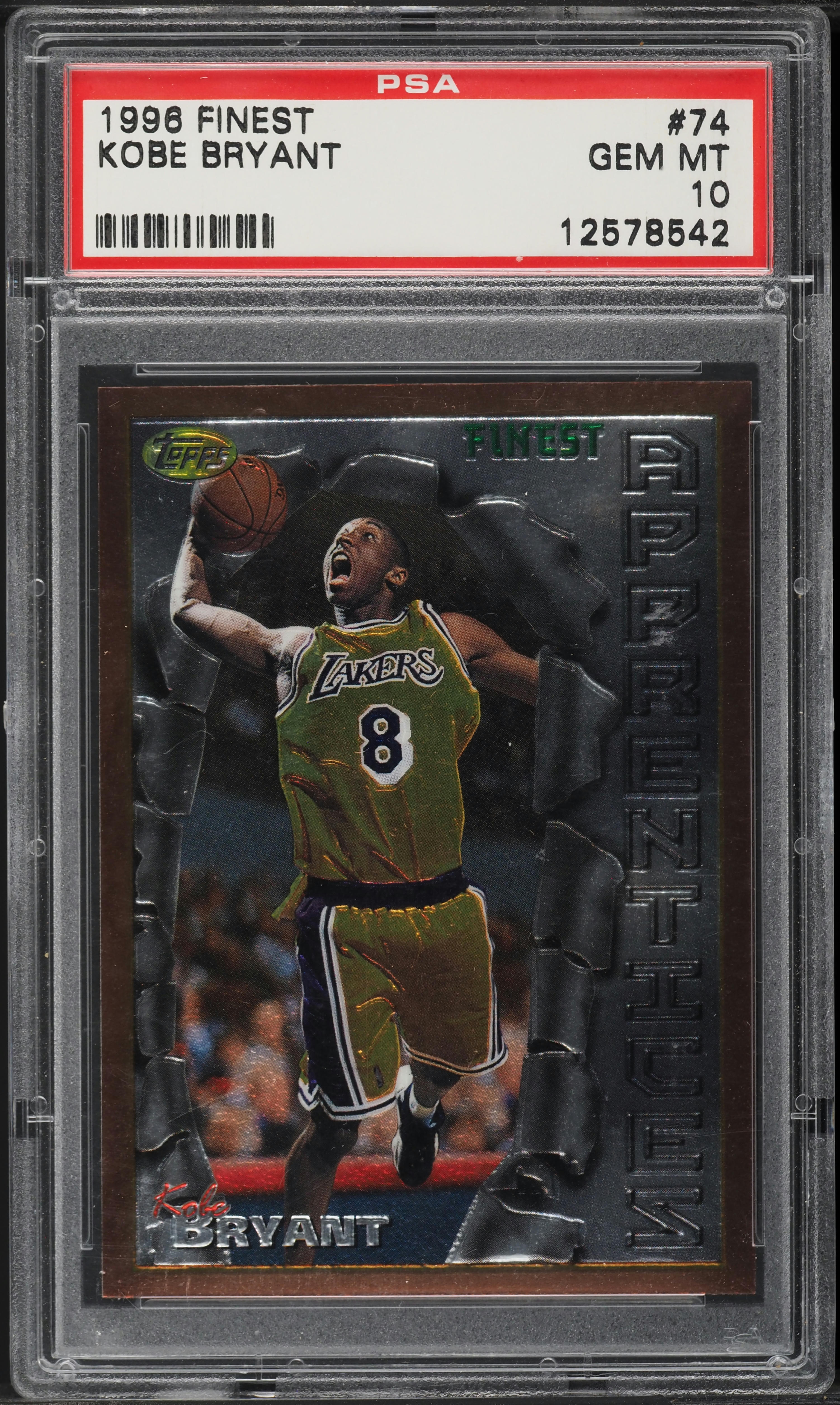 1996 Finest Basketball Kobe Bryant ROOKIE #74 PSA 10 GEM MINT