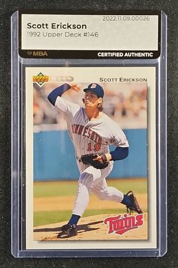 1992 Upper Deck Scott Erickson #146 MBA AUTH
