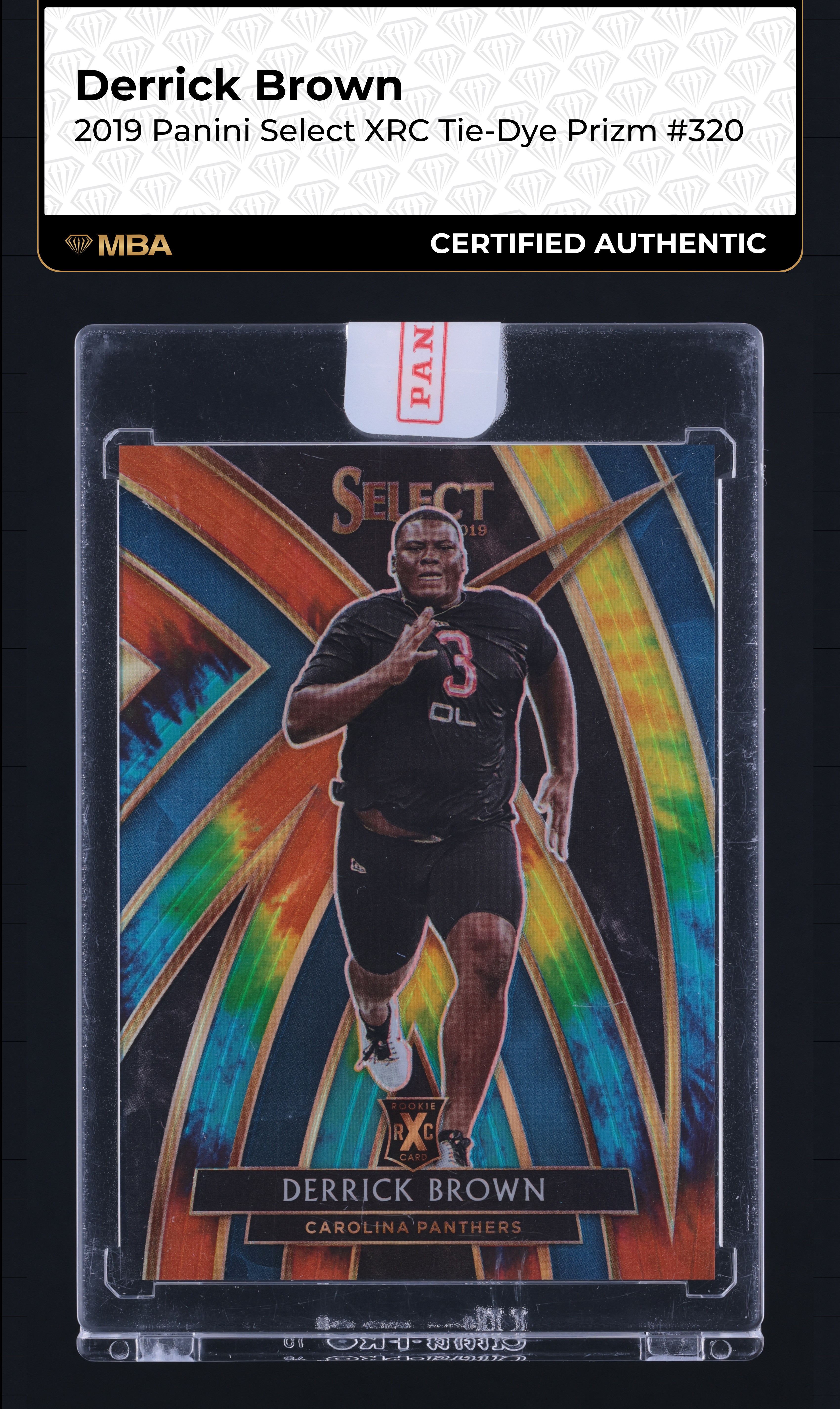 2019 Select '20 XRC Tie-Dye Prizm Derrick Brown ROOKIE /25 #320 MBA AUTH