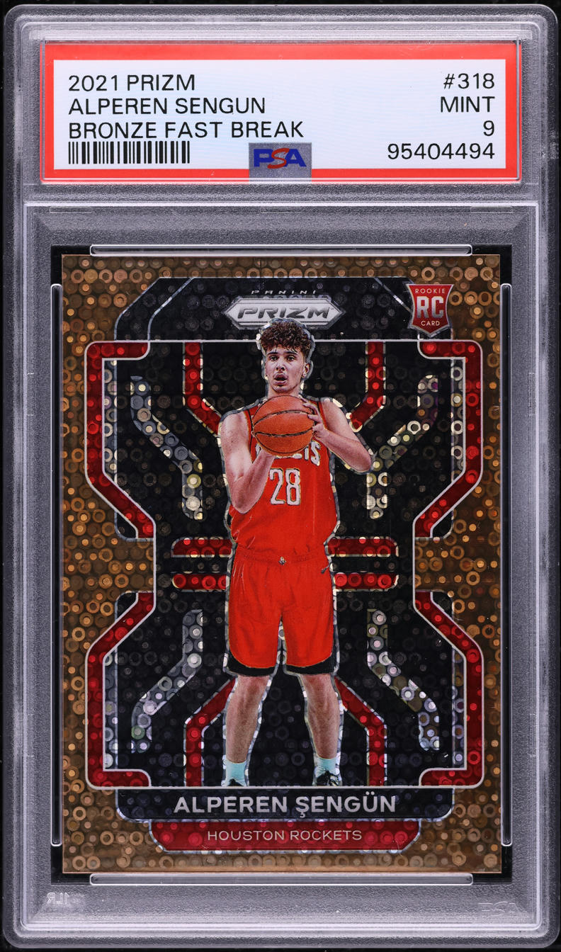 2021 Panini Prizm Bronze Fast Break Alperen Sengun RC 20/20 #318 PSA 9 MINT