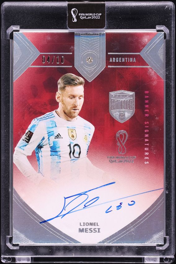 2022 Panini Eminence FIFA World Cup Qatar Banner Signatures Lionel Messi AUTO /10 #BS-LEO