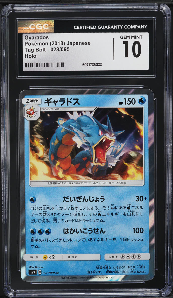 2018 Pokemon Japanese Sun & Moon Tag Bolt Holo Gyarados #28 CGC 10 GEM MINT