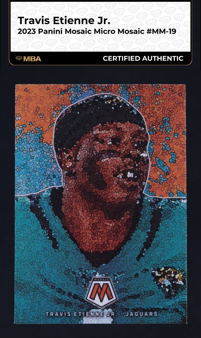 2023 Panini Mosaic Micro Mosaic Travis Etienne Jr. #MM-19 MBA AUTH