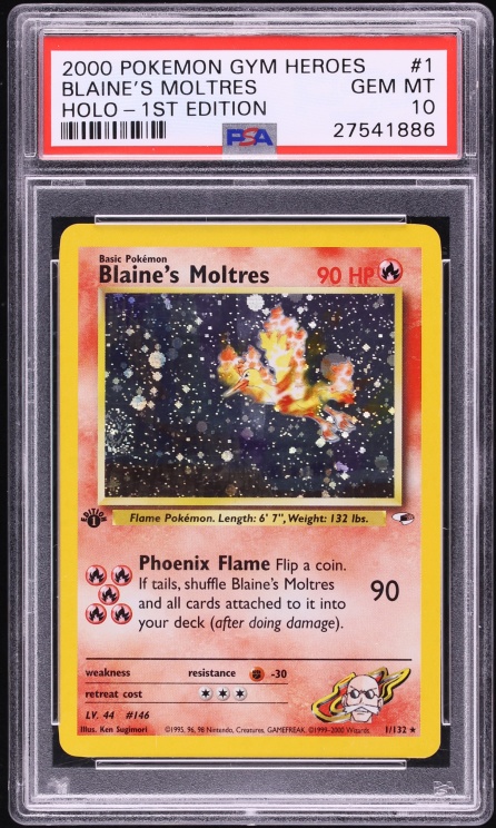 Blaine's Moltres 2000 Gym Heroes #001/132 1st Edition Holo Price Guide -  Sports Card Investor