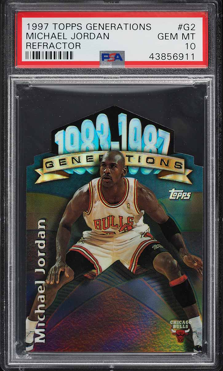 1997 Topps Generations Refractor Die-Cut Michael Jordan #G2 PSA 10 GEM MINT