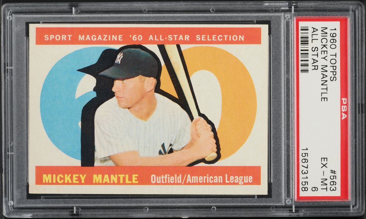 1960 Topps Mickey Mantle ALL-STAR #563 PSA 6 EXMT