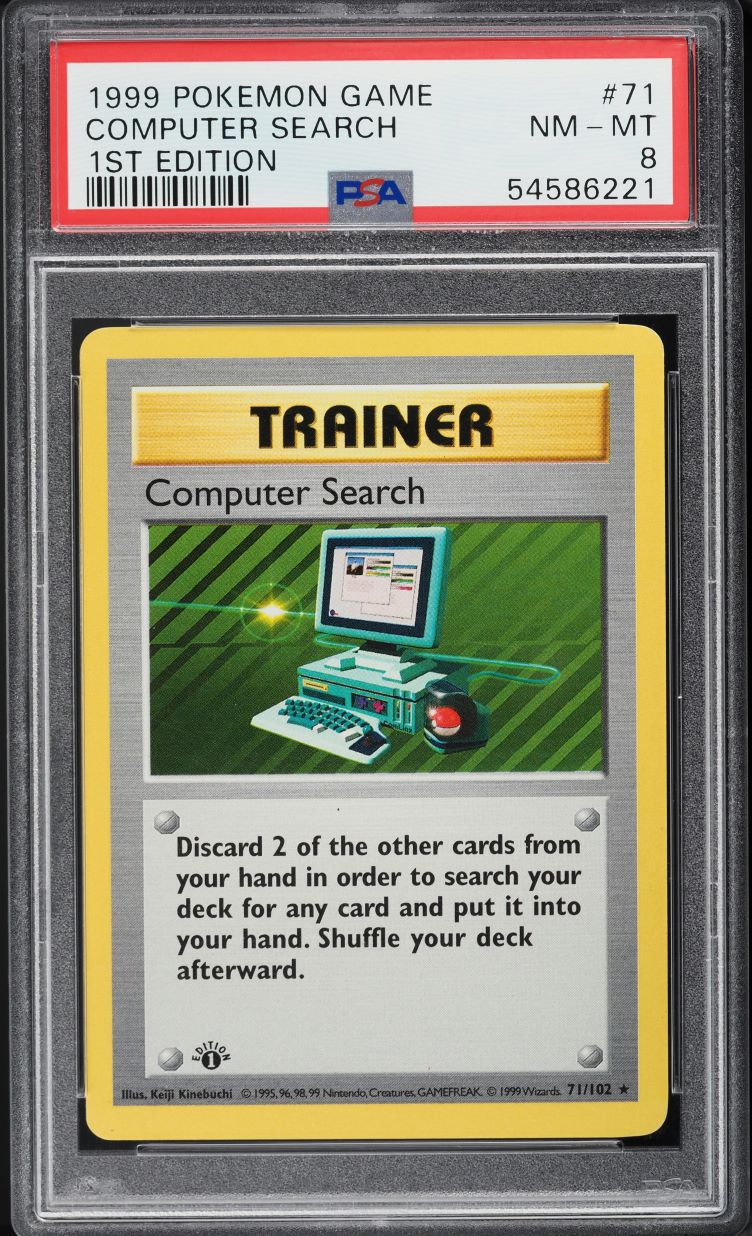 1999 Pokemon Base Set Shadowless 1st Edition Computer Search #71 PSA 8 NM-MT