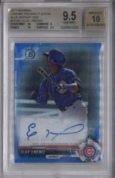 2017 Bowman Chrome Prospect Auto Blue Refractor #CPAEJ Eloy Jimenez /150 BGS 9.5