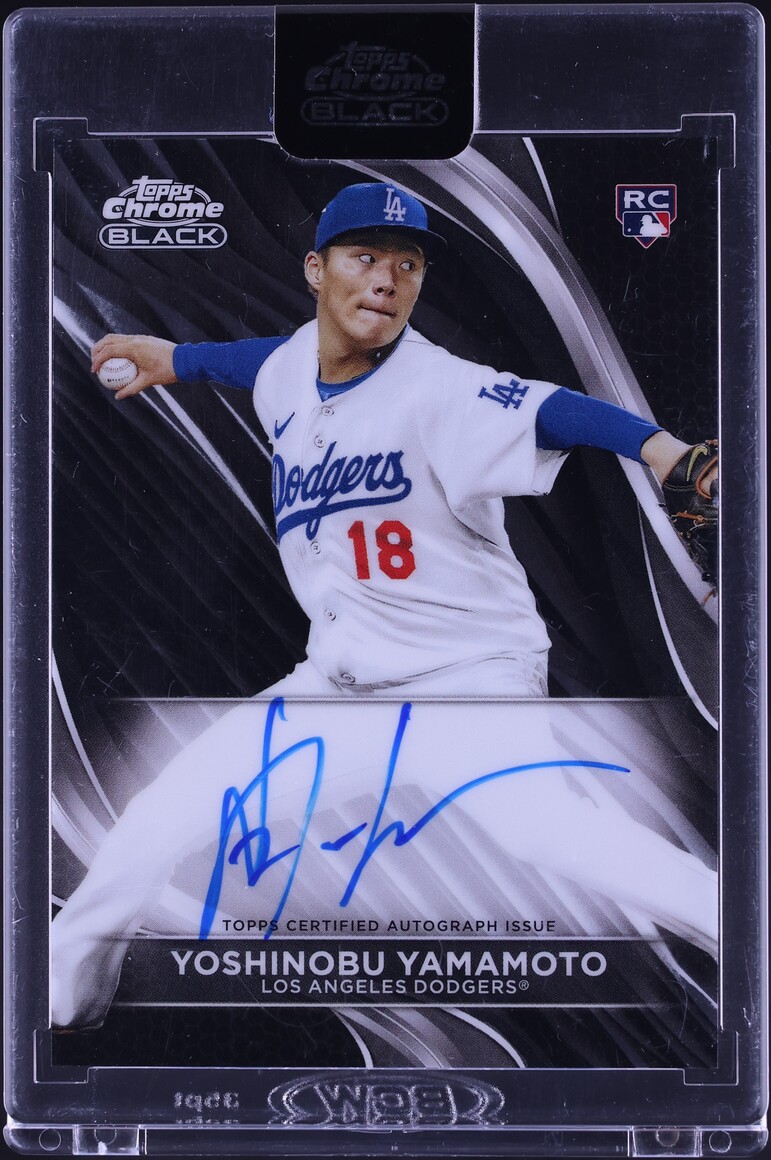 2024 Topps Chrome Black Yoshinobu Yamamoto ROOKIE AUTO #CBA-YY
