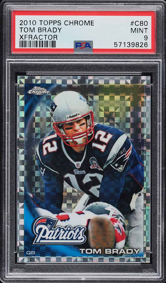 2010 Topps Chrome Xfractor Tom Brady #C80 PSA 9 MINT