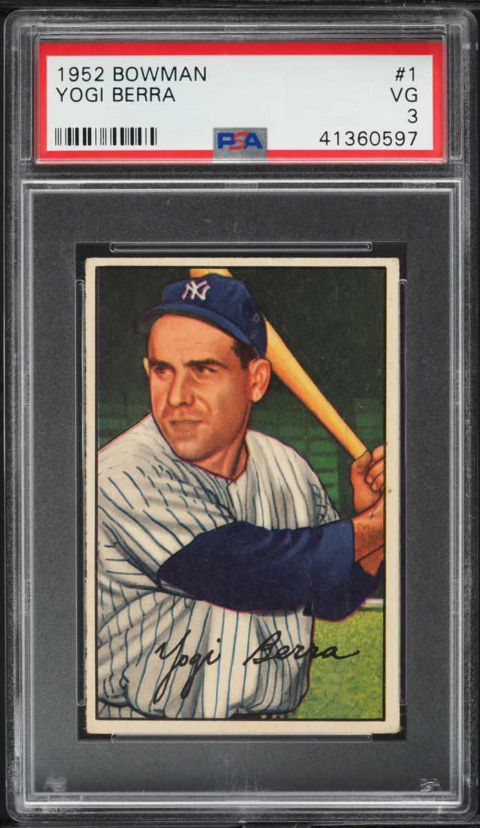 1952 Bowman Yogi Berra #1 PSA 3 VG