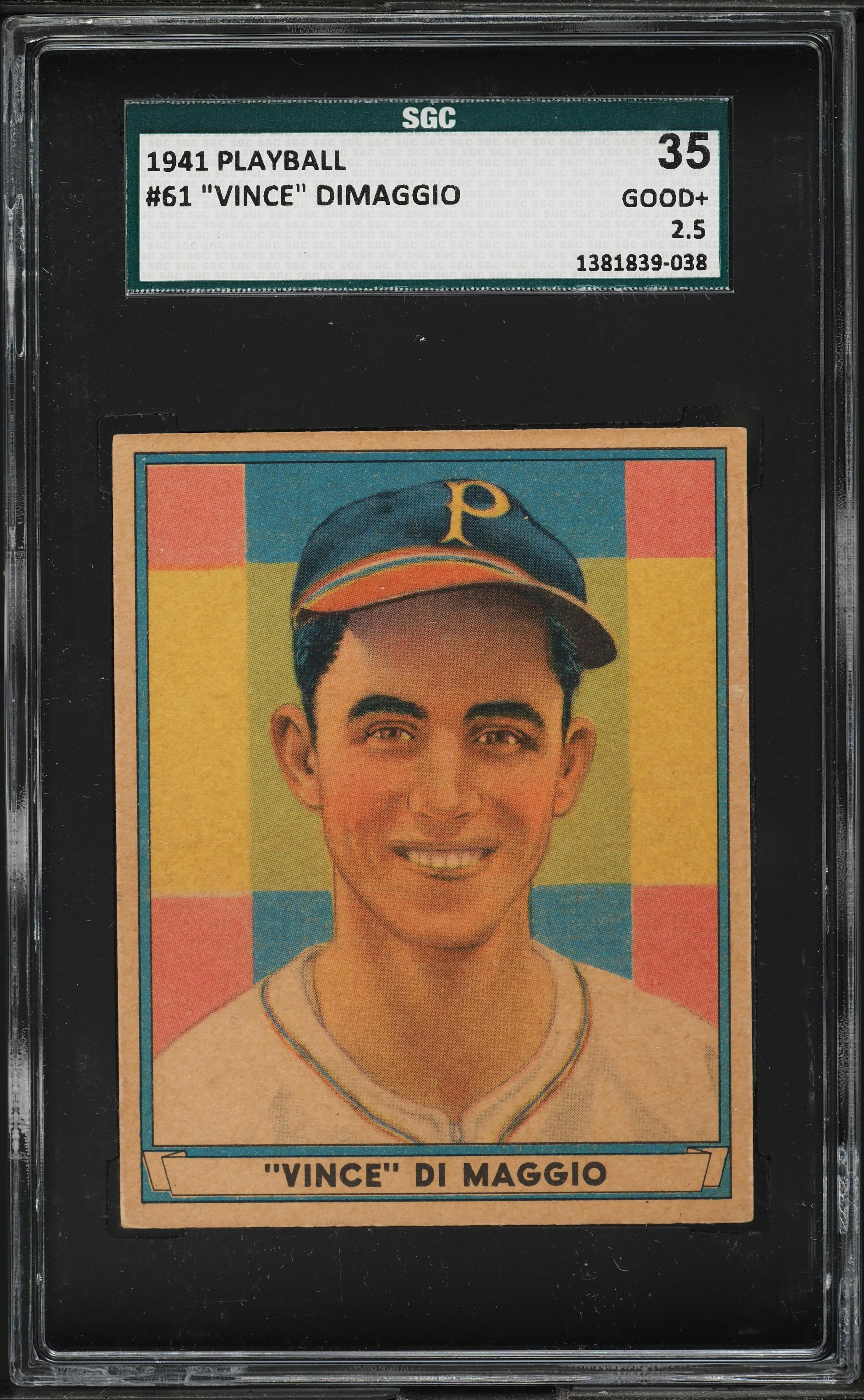 1941 Play Ball Vince DiMaggio #61 SGC 2.5 GD+