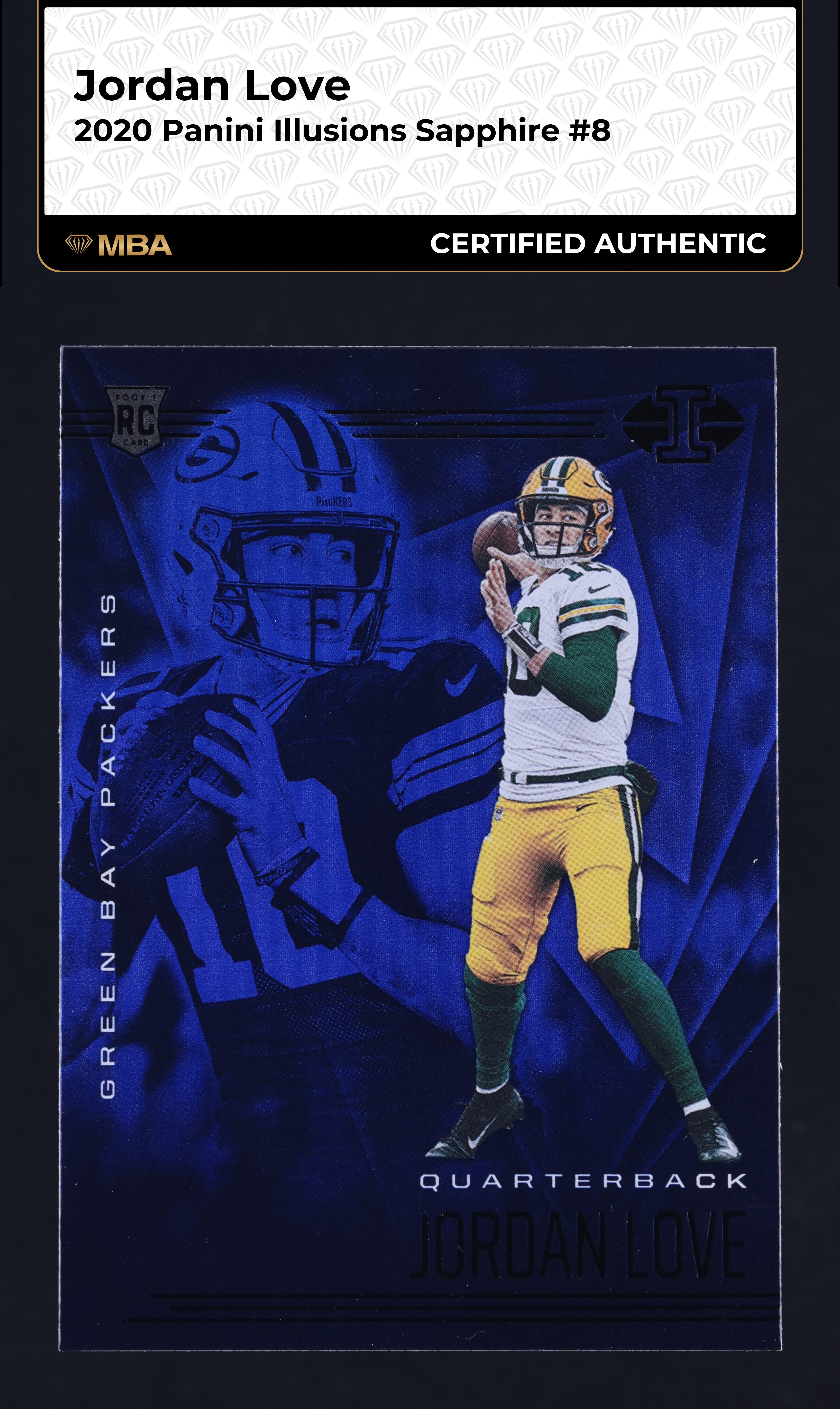 2020 Panini Illusions Sapphire Jordan Love ROOKIE #8 MBA AUTH
