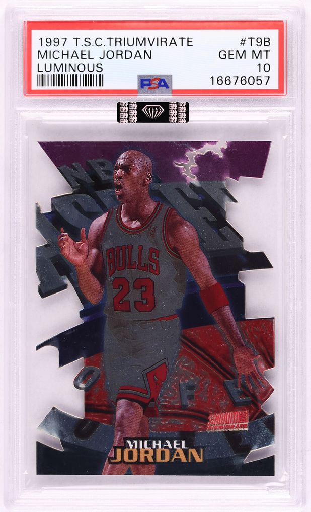 1997 Stadium Club Triumvirate Luminous Michael Jordan #T9B MBA PSA 10 GEM MINT