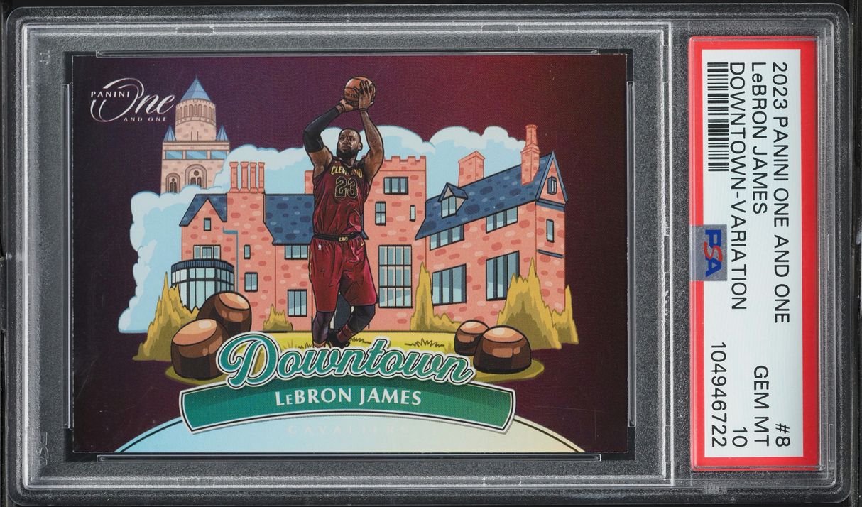 2023 Panini One And One Downtown Variation LeBron James #8 PSA 10 GEM MINT