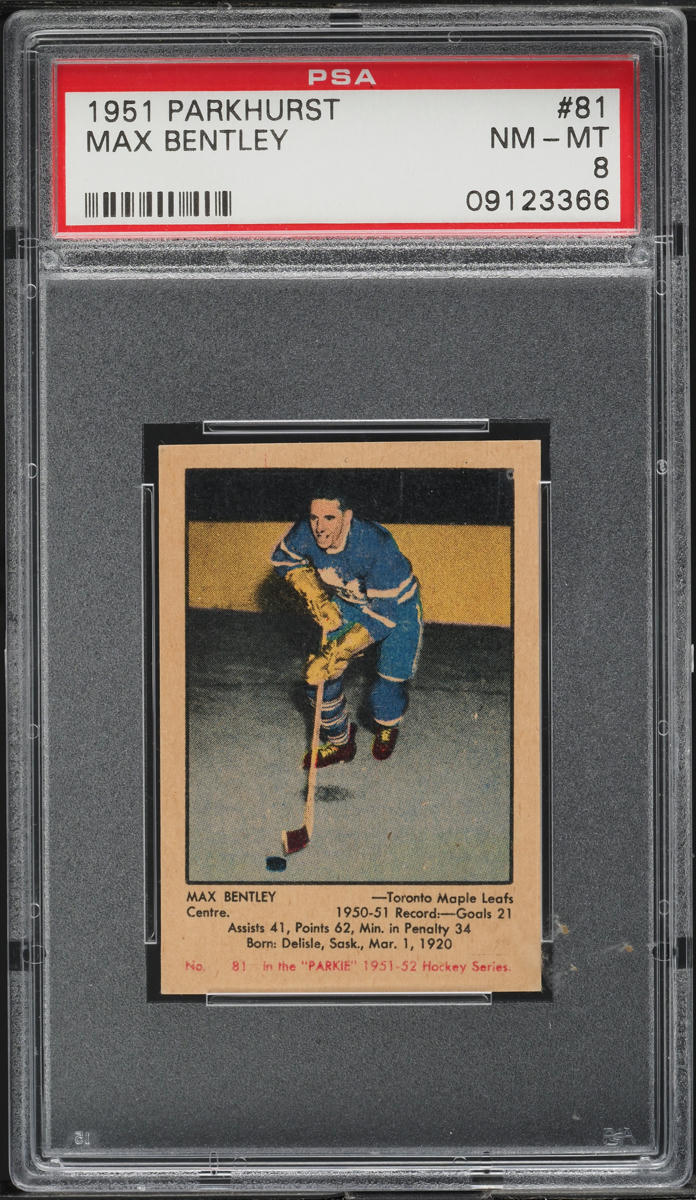 1951 Parkhurst Max Bentley ROOKIE #81 PSA 8 NM-MT