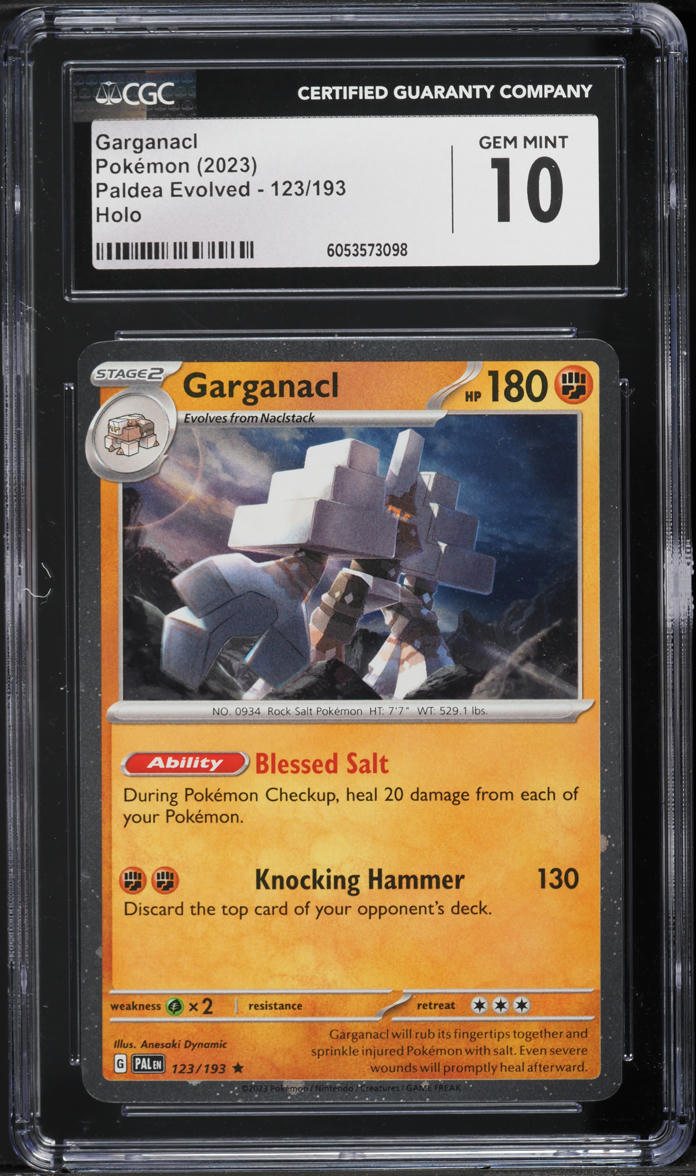 2023 Pokemon Scarlet & Violet Paldea Evolved Holo Garganacl #123 CGC 10 GEM MINT
