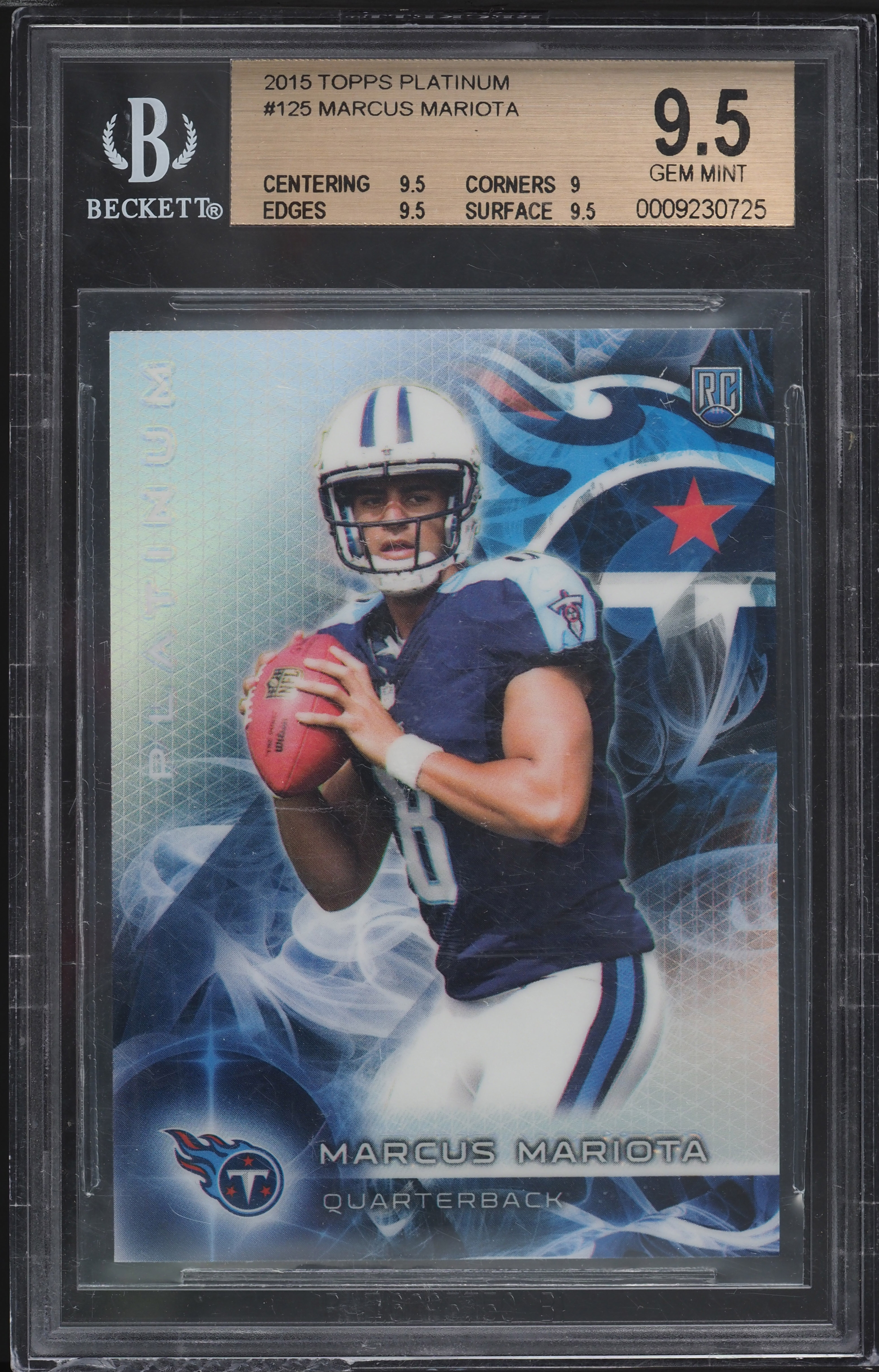 2015 Topps Platinum Marcus Mariota ROOKIE #125 BGS 9.5 GEM MINT